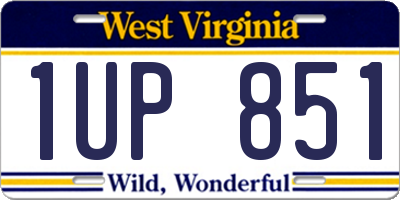 WV license plate 1UP851