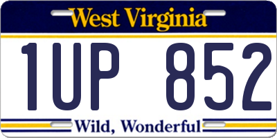 WV license plate 1UP852