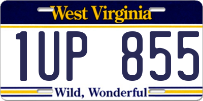 WV license plate 1UP855