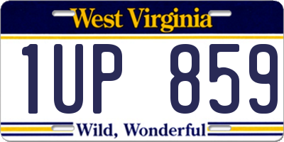 WV license plate 1UP859