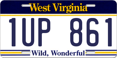WV license plate 1UP861