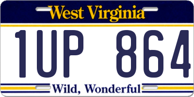 WV license plate 1UP864