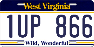 WV license plate 1UP866