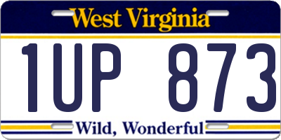 WV license plate 1UP873
