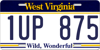 WV license plate 1UP875