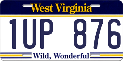 WV license plate 1UP876