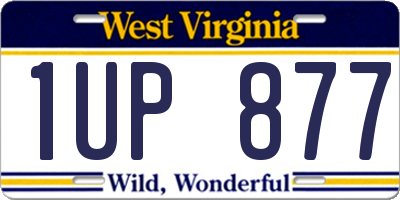 WV license plate 1UP877