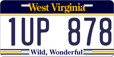 WV license plate 1UP878