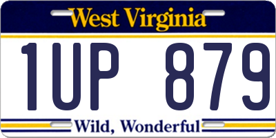 WV license plate 1UP879