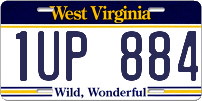 WV license plate 1UP884