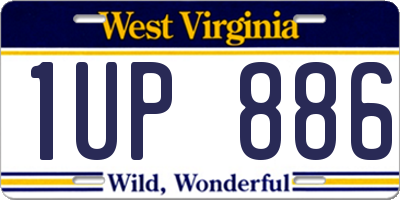 WV license plate 1UP886