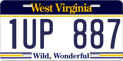 WV license plate 1UP887