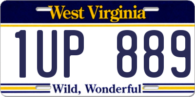 WV license plate 1UP889