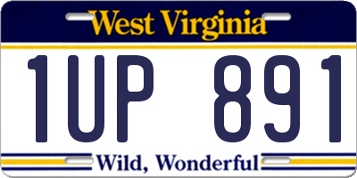 WV license plate 1UP891