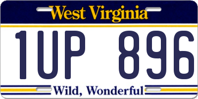 WV license plate 1UP896