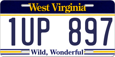 WV license plate 1UP897