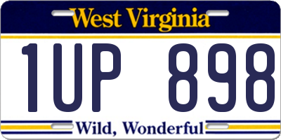 WV license plate 1UP898
