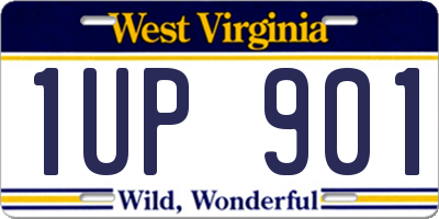 WV license plate 1UP901