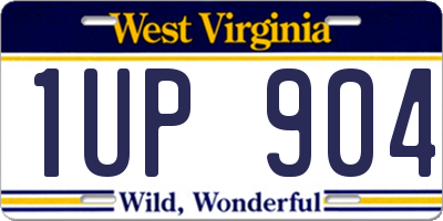 WV license plate 1UP904