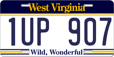 WV license plate 1UP907
