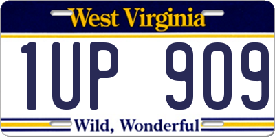 WV license plate 1UP909