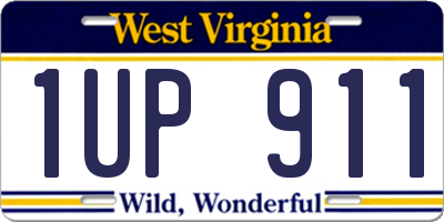 WV license plate 1UP911