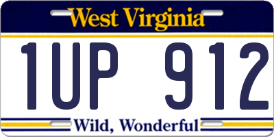 WV license plate 1UP912