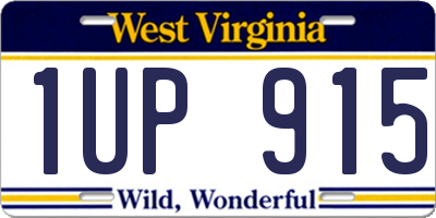WV license plate 1UP915