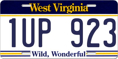 WV license plate 1UP923