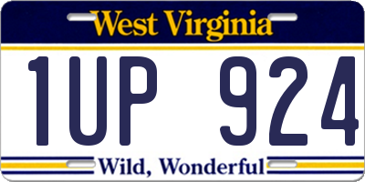WV license plate 1UP924