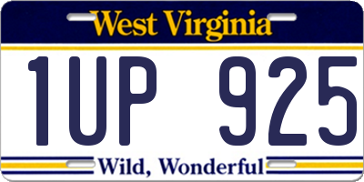 WV license plate 1UP925