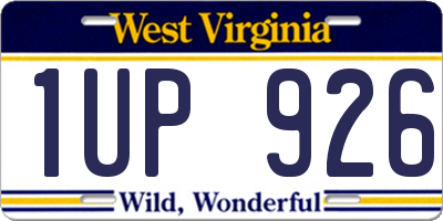 WV license plate 1UP926