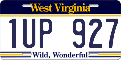 WV license plate 1UP927