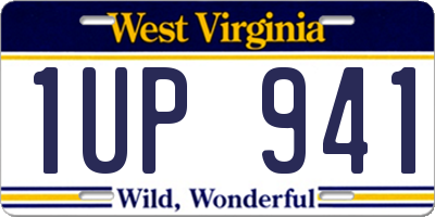 WV license plate 1UP941