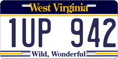 WV license plate 1UP942