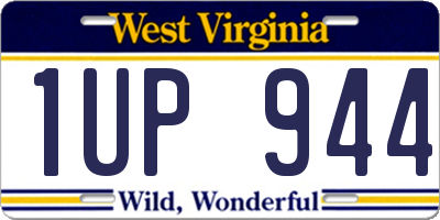 WV license plate 1UP944