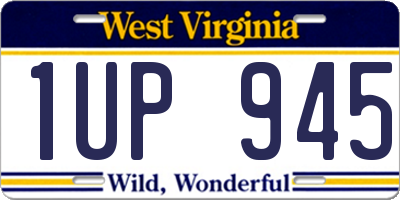 WV license plate 1UP945