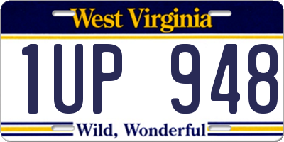 WV license plate 1UP948