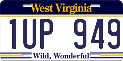 WV license plate 1UP949