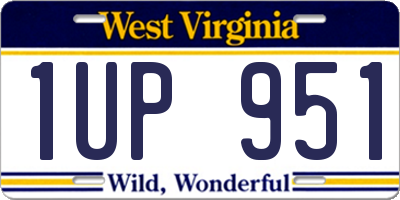 WV license plate 1UP951