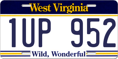 WV license plate 1UP952