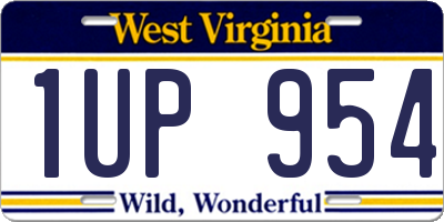 WV license plate 1UP954