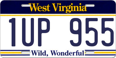 WV license plate 1UP955