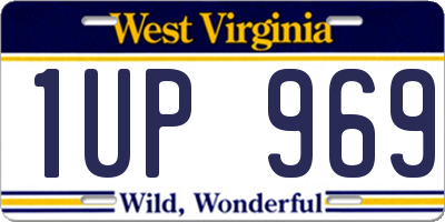 WV license plate 1UP969