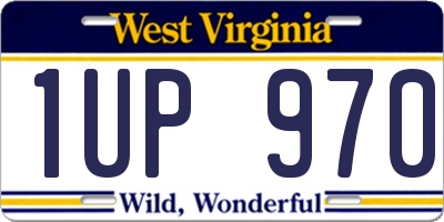 WV license plate 1UP970