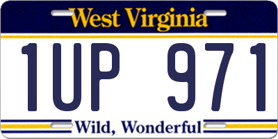 WV license plate 1UP971