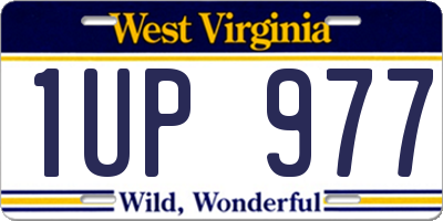 WV license plate 1UP977