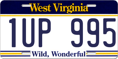 WV license plate 1UP995