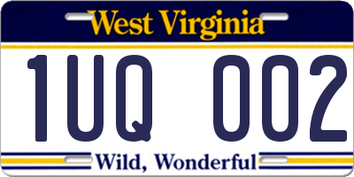 WV license plate 1UQ002