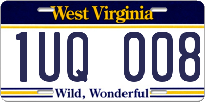 WV license plate 1UQ008